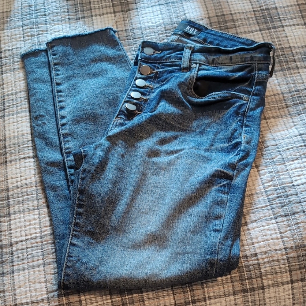 Kut from the Kloth High Rise Blue Jeans - Picture 1 of 5